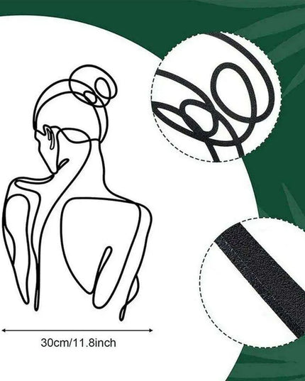 Sculptural Female Form Metal Wire Wall Art for Modern Home Ambiance