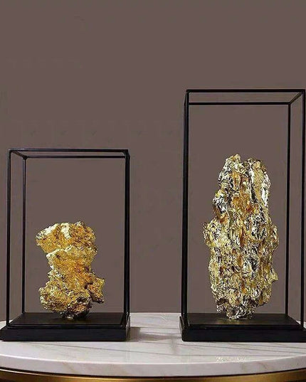 Elegant Golden Mountain Resin Tabletop Accents for Luxurious Living Spaces