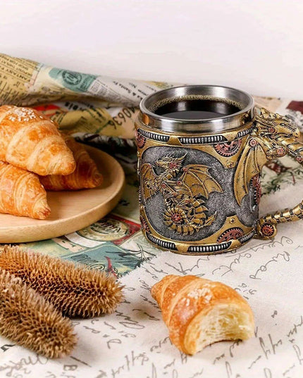 Steampunk Dragon Adventure Stainless Steel Mug - Exceptional Father's Day Present