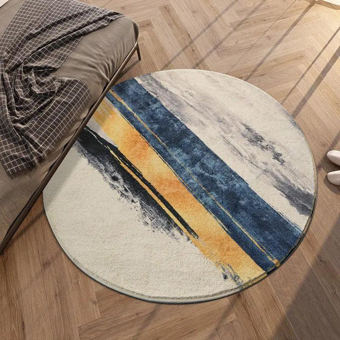 Luxurious Round Plush Polyester Area Rug for Sophisticated Home Decor