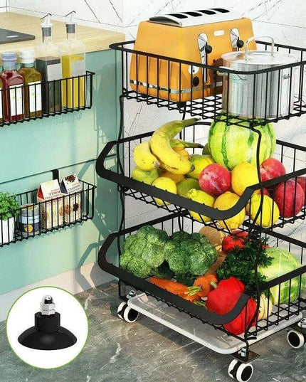 Elegant 3-Tier Rolling Storage Cart - Modern Organizer for Home and Kitchen
