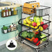 3 Tier Rolling Wire Basket Cart - Versatile Kitchen and Pantry Organizer