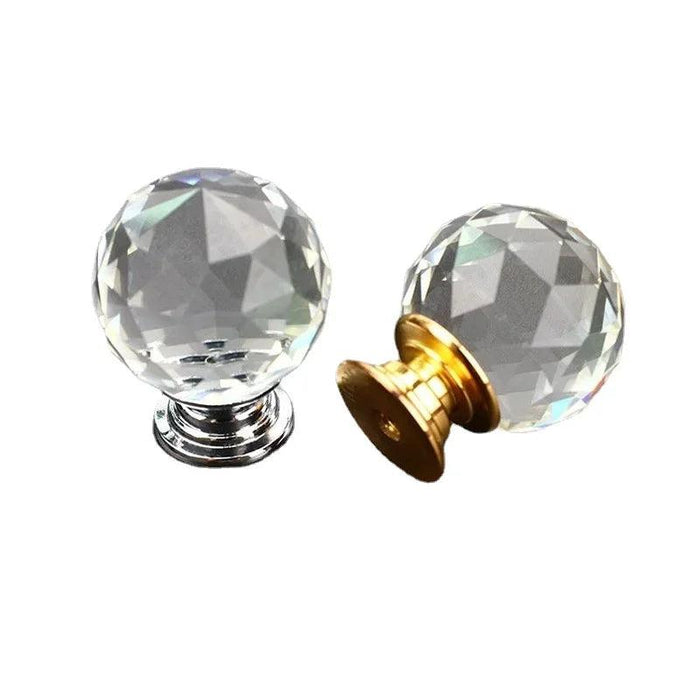 Elegant Crystal Sphere Cabinet Knobs - Chic Drawer Pulls Available in Various Sizes