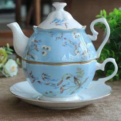 Elegant Vintage Floral Bone China Tea Set - English Rose Collection
