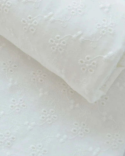 Elegant 100% Cotton White Lace Material