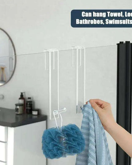 Frameless Acrylic Shower Door Organizer - Effortless Installation with No Drills Required