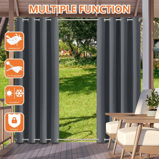 Patio Outdoor Curtain Waterproof Thermal Insulated Double Grommets Sun Block Windproof Window Curtains For Garden Drapes Porch patio-outdoor-curtain-waterproof-thermal-insulated-double-grommets-sun-block-windproof-window-curtains-for-garden-drapes-porch