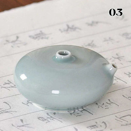Artisan Water Drop Ceramic Inkstone for Creative Inspiration