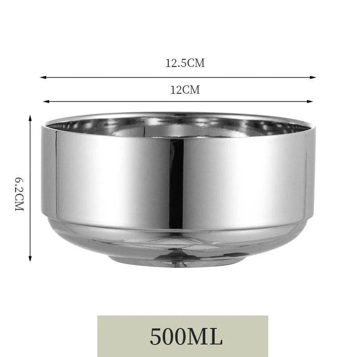 Elegant Dual-Layer Stainless Steel Bowls - Essential for Modern Korean Dining