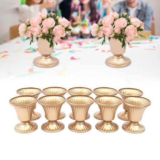 Golden Trumpet Vases Set - Elegant Wedding Decor Pieces