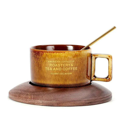 Luxurious Hand-Painted European Ceramic Coffee Mug Set with Gold Detailing - 110ml