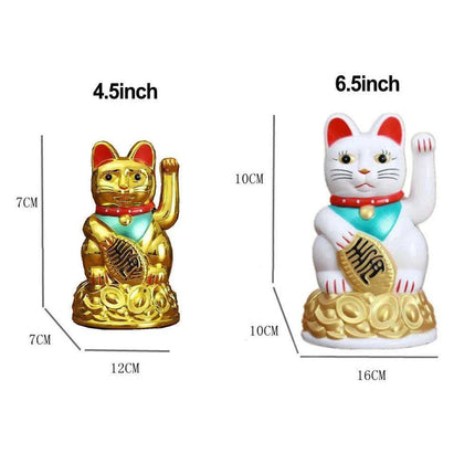 Solar Golden Waving Cat - Eco-Friendly Maneki Neko for Prosperity and Good Luck Decor