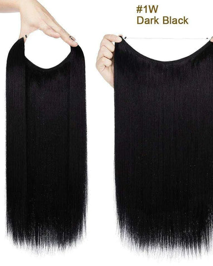 20-Inch Versatile Adjustable Invisible Wire Hair Extensions - Curly and Sleek Options