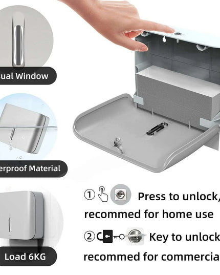 Wall-Mounted Key-Lock Paper Towel Dispenser with 200 Capacity