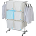 Versatile Mobile 3-Tier Stainless Steel Clothes Drying Rack - Ideal for Quilts and Delicates