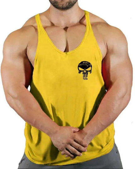Men's Y-Back Sleeveless Gym Tank - Essential Workout Vest for Bodybuilders and Lifters