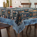 Elegant Boho Dining Tablecloth with Intricate Embroidery and Stylish Tassel Detail