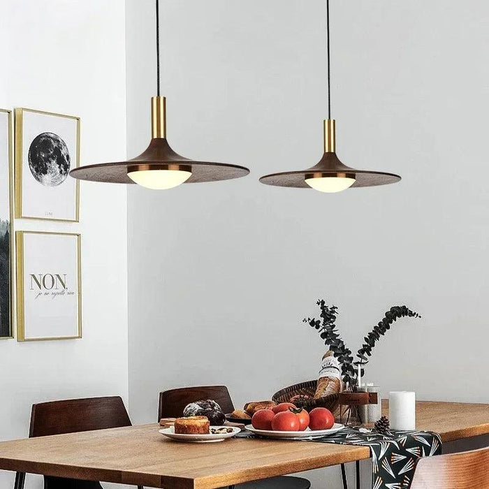 Timeless Walnut Wood LED Chandelier for Contemporary Living Spaces