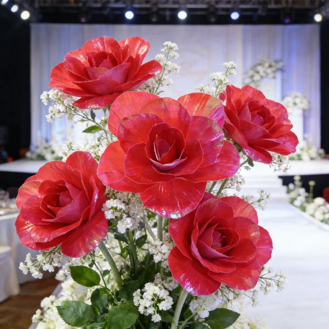 Laser Illusion Rose Decoration – 3D Acrylic Table Centerpiece for Home Decor