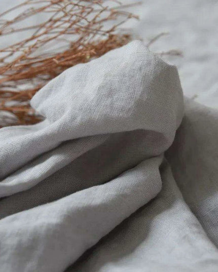 Elegant French Flax Linen Duvet Cover in Soft White