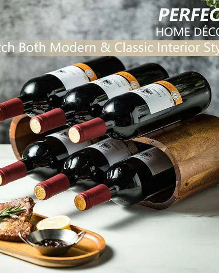 Chic Acacia Wood Wine Rack for a Stylish Home Bar and Kitchen