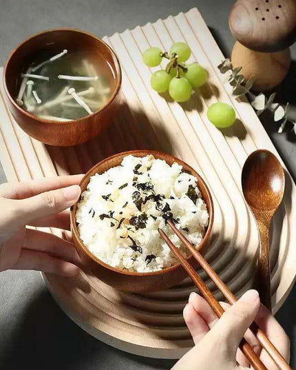 Elegant Japanese Jujube Wooden Bowls for Every Meal