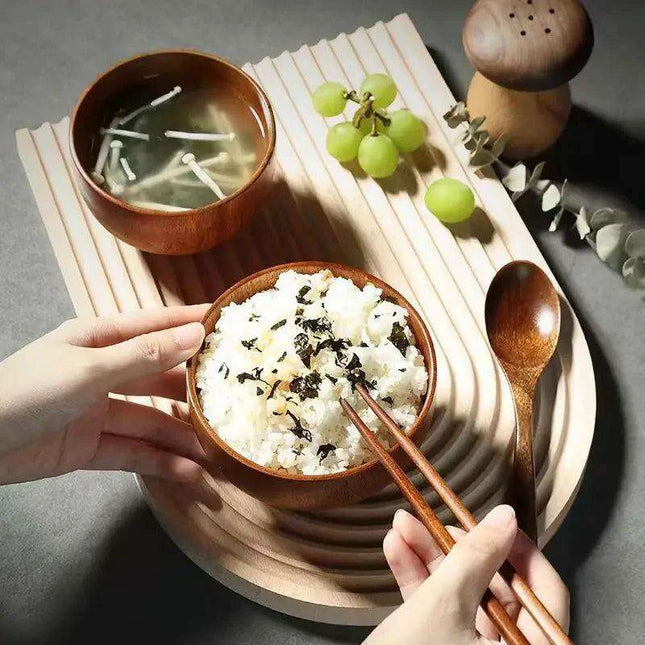 Elegant Japanese Jujube Wooden Bowls for Every Meal