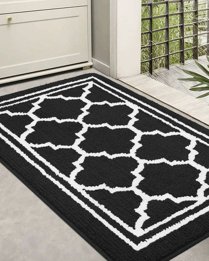 Luxurious Non-Slip Microfiber Welcome Mat: Chic Moisture-Absorbing Rug for Entryways