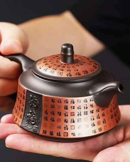 Elegant Purple Clay Tea Infuser Teapot - Ideal for Cozy Tea Gatherings