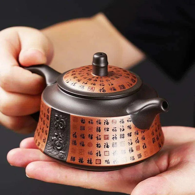 Elegant Purple Clay Tea Infuser Teapot - Ideal for Cozy Tea Gatherings