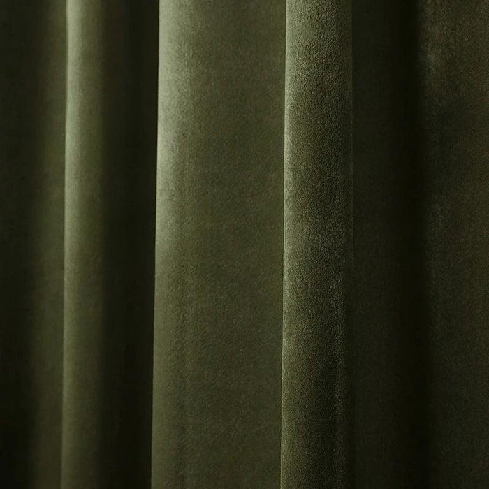 Luxurious Olive Green Herringbone Blackout Curtain