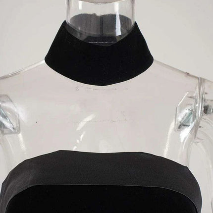 Strapless High Waist Velvet Pleated Evening Gown for Women