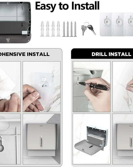 Wall-Mounted Key-Lock Paper Towel Dispenser with 200 Capacity