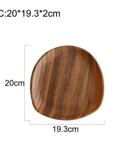 Rustic Irregular Oval Wooden Serving Platters for Sushi, Fruits, and Bread - Distinctive Decorative Dinner Plates for Home