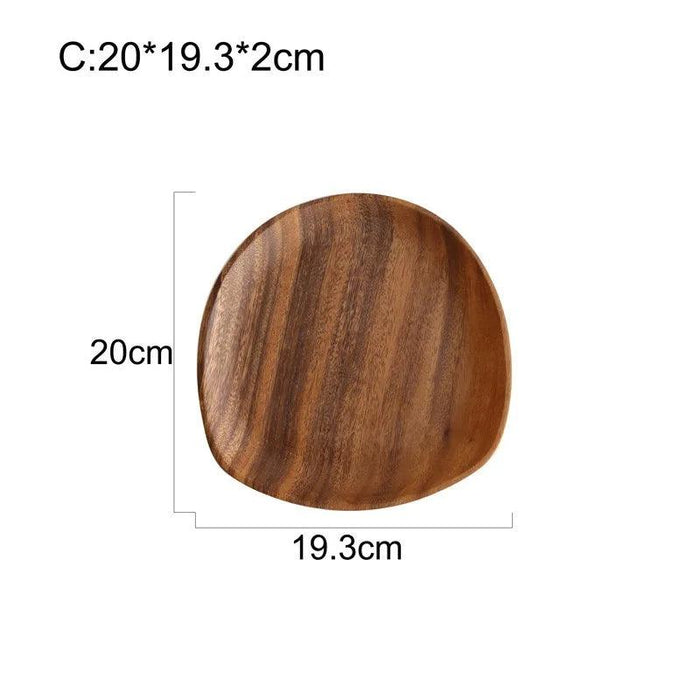Rustic Irregular Oval Wooden Serving Platters for Sushi, Fruits, and Bread - Distinctive Decorative Dinner Plates for Home