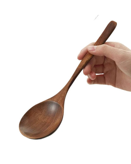 Elegant Japanese Artisan Wooden Soup Spoon with Extended Handle for Fine Dining