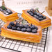 Realistic Blueberry Shortbread Cake Model for Stunning Photography and Home Decoration - 1PC Faux Dessert Display