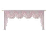 Pink Flower Ripple Sheer Lace Curtain Valance – Rod Pocket, Custom Width