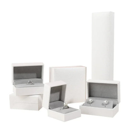 Leather-Covered Jewellery Gift Box — Ring, Pendant, Bangle & Chain Styles, 6 Colours