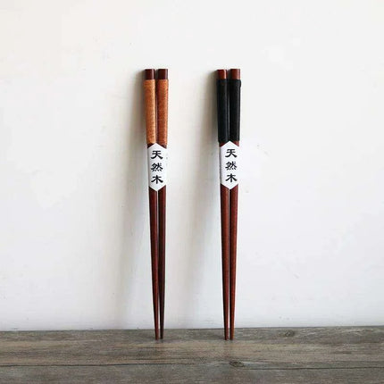 Artisan Wooden Japanese Chopsticks with Anti-Roll Design - Elevate Your Dining Experience