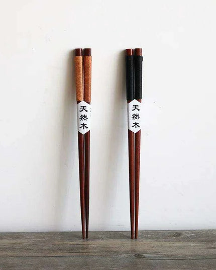 Artisan Wooden Japanese Chopsticks with Anti-Roll Design - Elevate Your Dining Experience