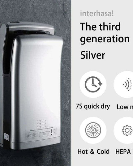 Rapid-Dry 1800W HEPA Commercial Jet Hand Dryer - Ultra-Fast Drying Solution for Restrooms