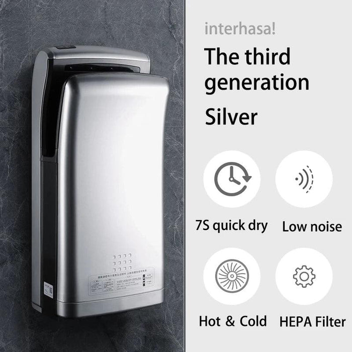 Rapid-Dry 1800W HEPA Commercial Jet Hand Dryer - Ultra-Fast Drying Solution for Restrooms