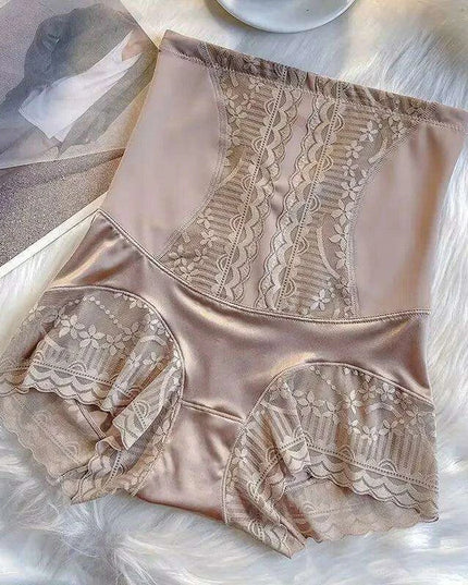 Vintage Charm High-Waisted Antibacterial Women's Briefs with Satin Touch and Bow Detail