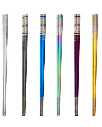 Elegant Laser Engraved Stainless Steel Chopsticks with Non-Slip Grip for Sushi and Noodle Lovers