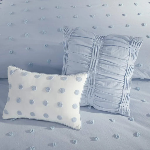 Brooklyn Cotton Jacquard Comforter Set with Tufted Chenille Dots and Matching Shams