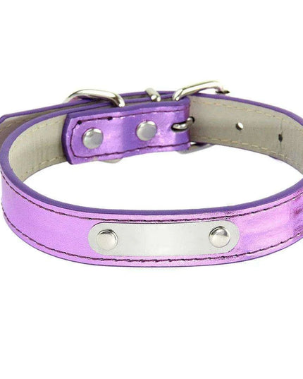 Glamorous Personalized Engraved Leather Dog Collar with Sparkling Accents