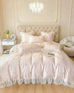 Pink / Queen Size 4pcs / Fitted Bed Sheet