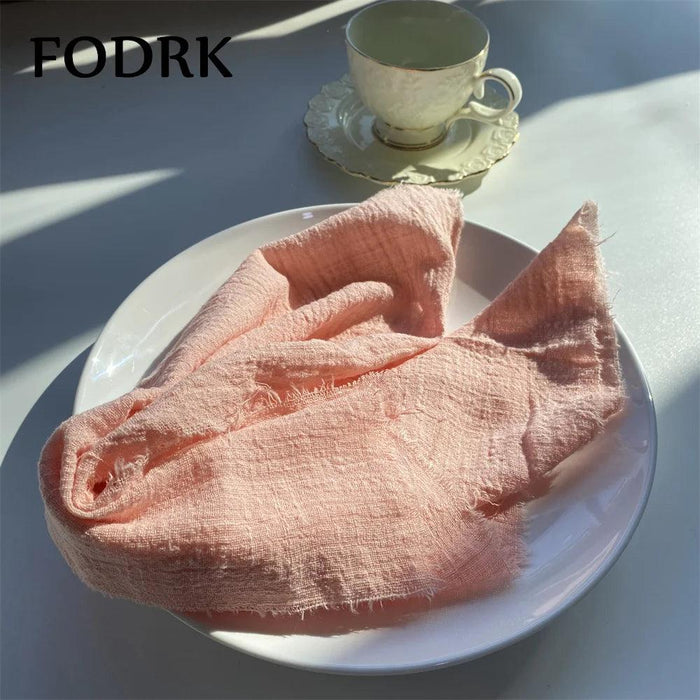 Sophisticated 10-Piece Linen-Cotton Blend Napkin Set