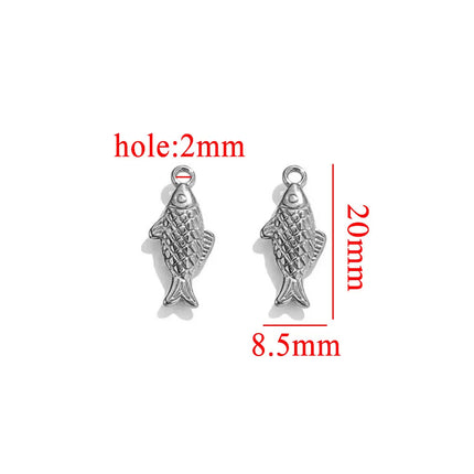 5PCS Stainless Steel Lobster Charms Mermaid Crab Connectors Gold-Plate